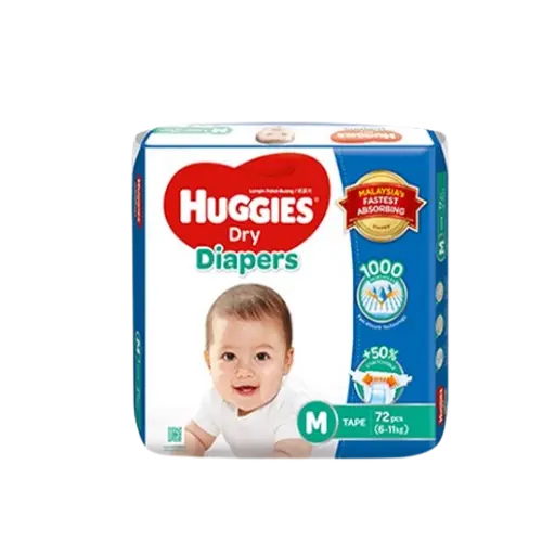 Huggies Medium Size Belt System Baby Diaper 6-11Kg 60Pcs Pack Huggies Medium Size Belt System Baby Diaper 6-11Kg 60Pcs Pack